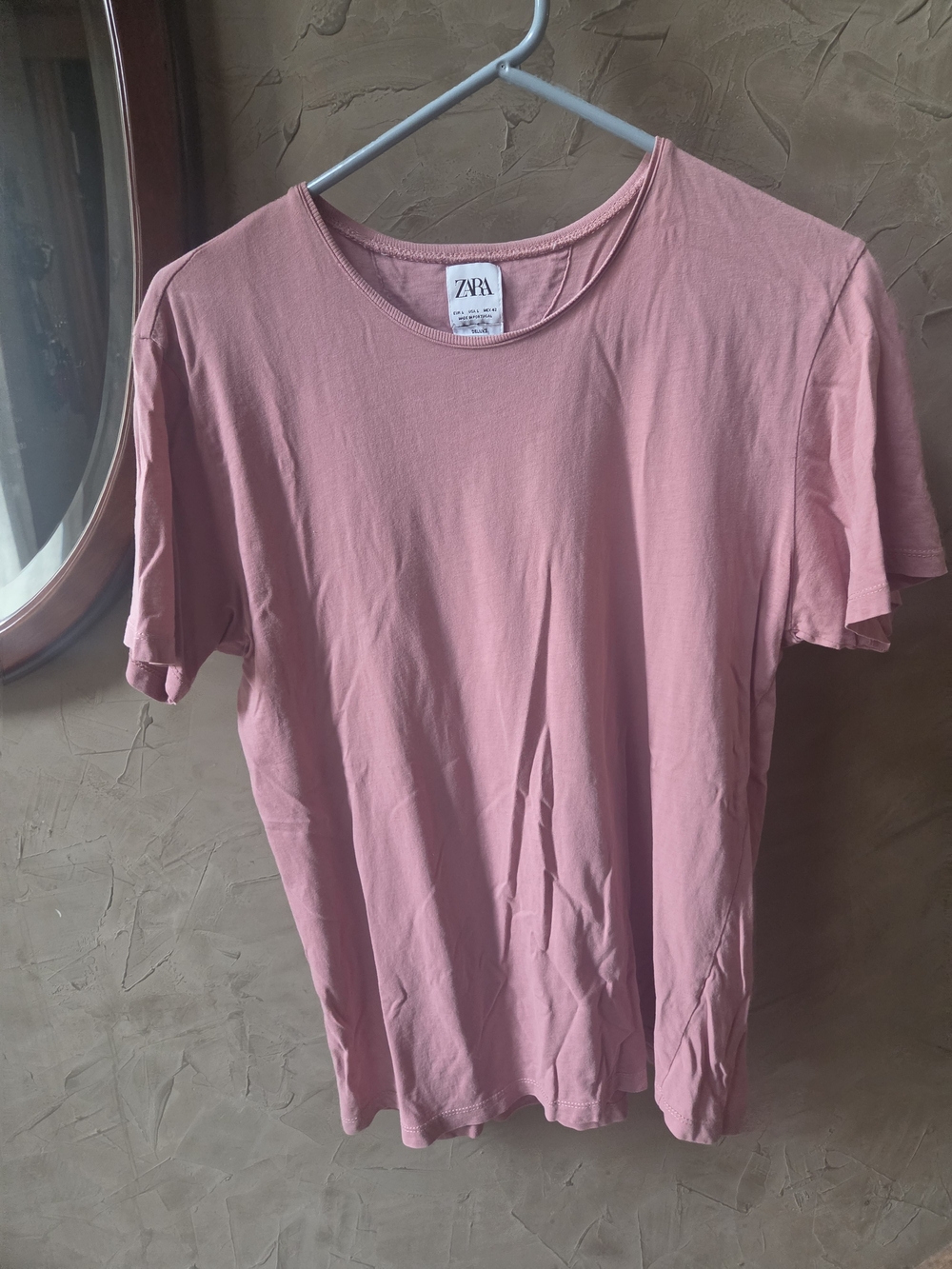 Zara Basic Crewneck Tee in Dusty Rose